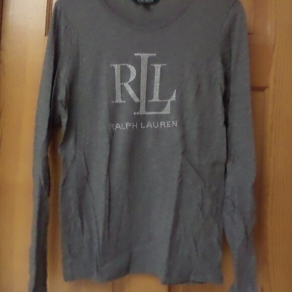 COPY - LAUREN RALPH LAUREN T-Shirt ~ Long Sleeves ~ GREY - Size:  XL  NWOT $49 - Picture 1 of 6